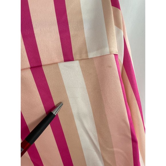 NOTES DU NORD Liv Striped Blouse 40 Wrap Collar Pink/White - Picture 6 of 14